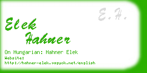 elek hahner business card